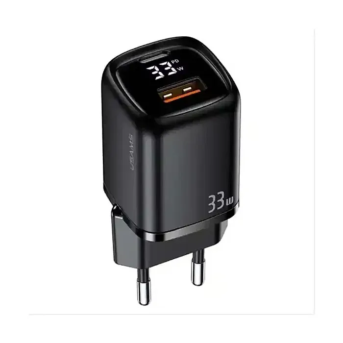 USAMS US-CC152 T46 33W PD+QC Digital Display Fast Charger